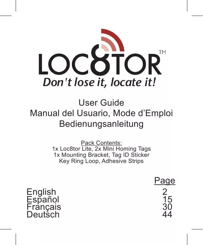 Mode d'emploi LOC8TOR LOC8TOR LITE