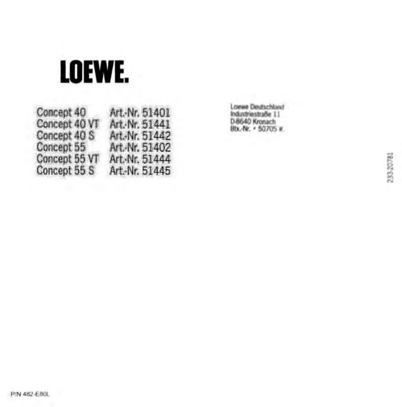 Mode d'emploi LOEWE CONCEPT 40