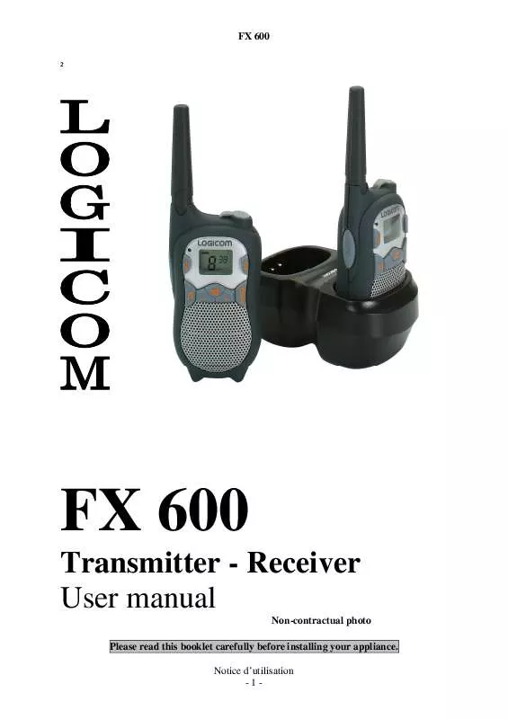 Mode d'emploi LOGICOM FX 600