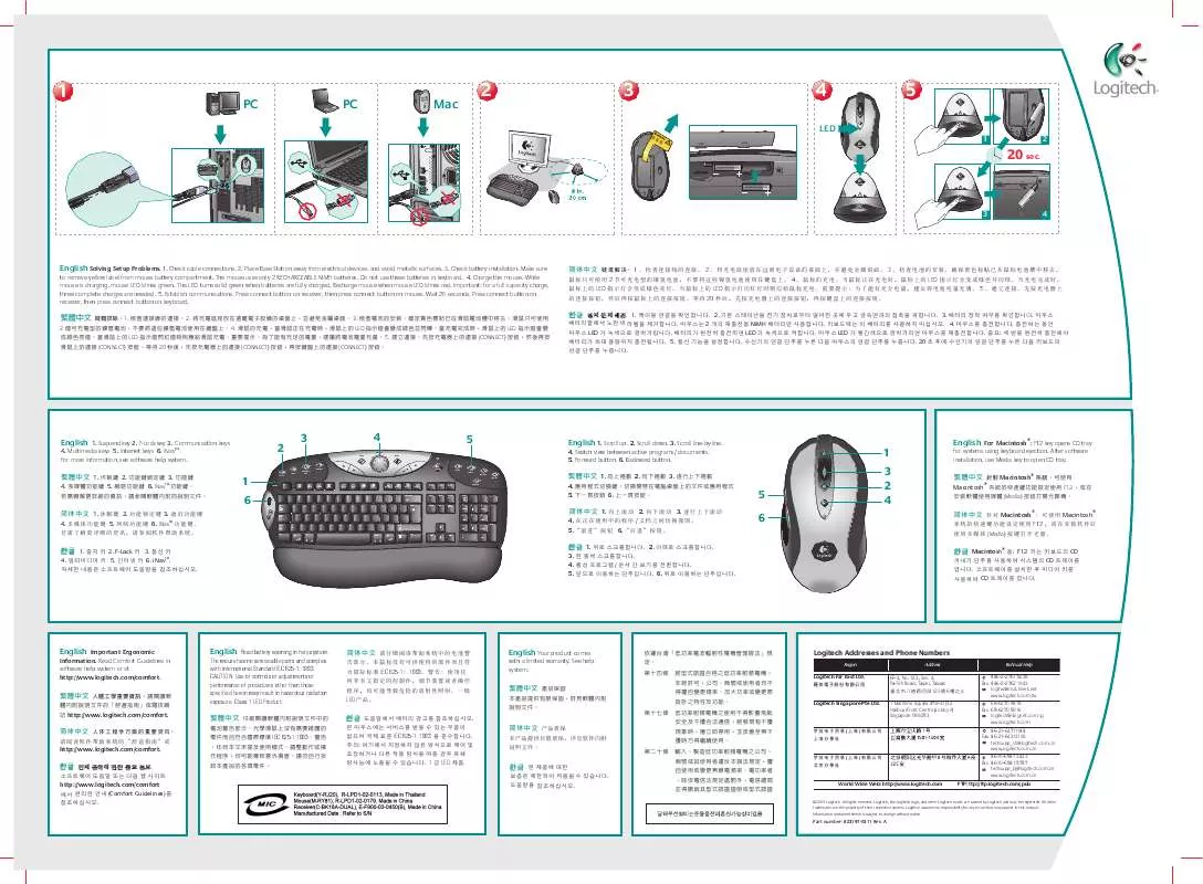 Mode d'emploi LOGITECH CORDLESS COMFORT DUOBACK