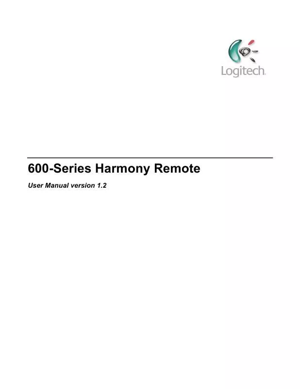 Mode d'emploi LOGITECH HARMONY 600