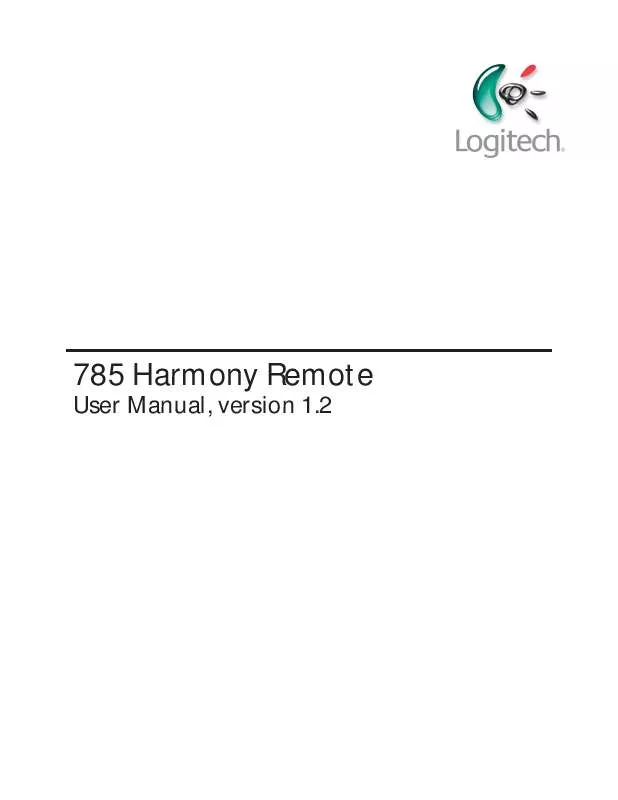 Mode d'emploi LOGITECH HARMONY 785