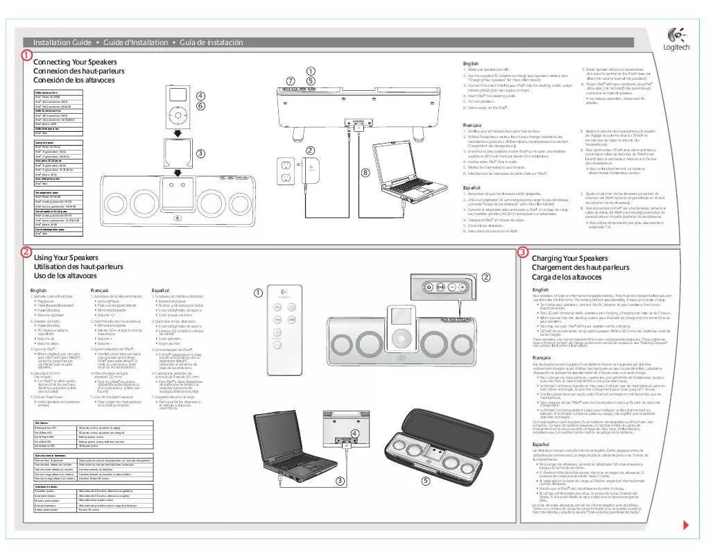 Mode d'emploi LOGITECH MM50 PORTABLE SPEAKERS FOR IPOD