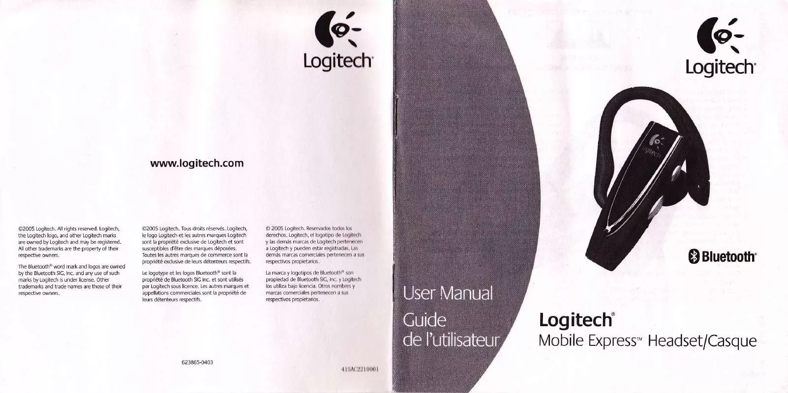 Mode d'emploi LOGITECH MOBILE EXPRESS HEADSET