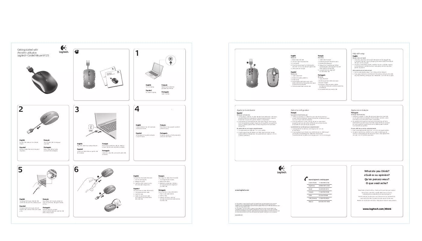 Mode d'emploi LOGITECH M125