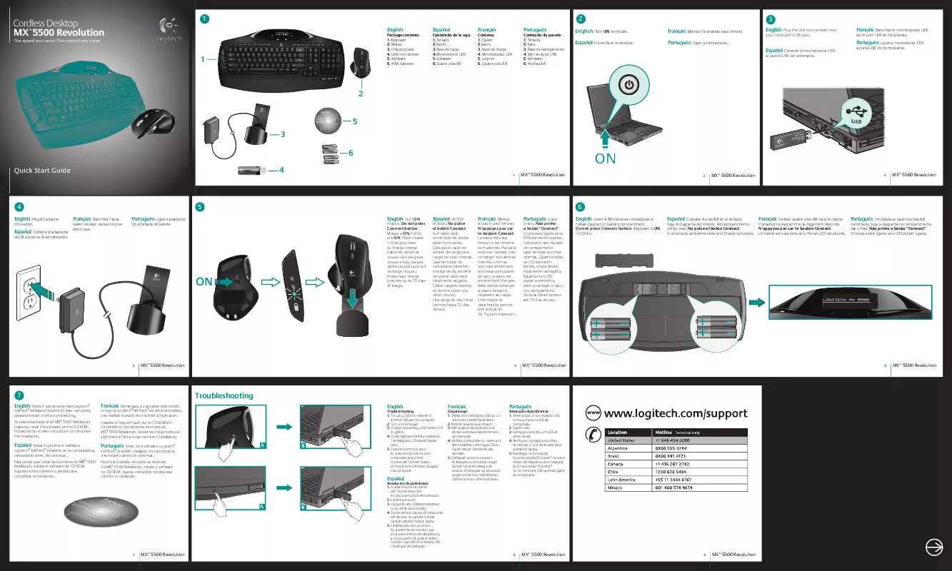 Mode d'emploi LOGITECH MX 5500 REVOLUTION