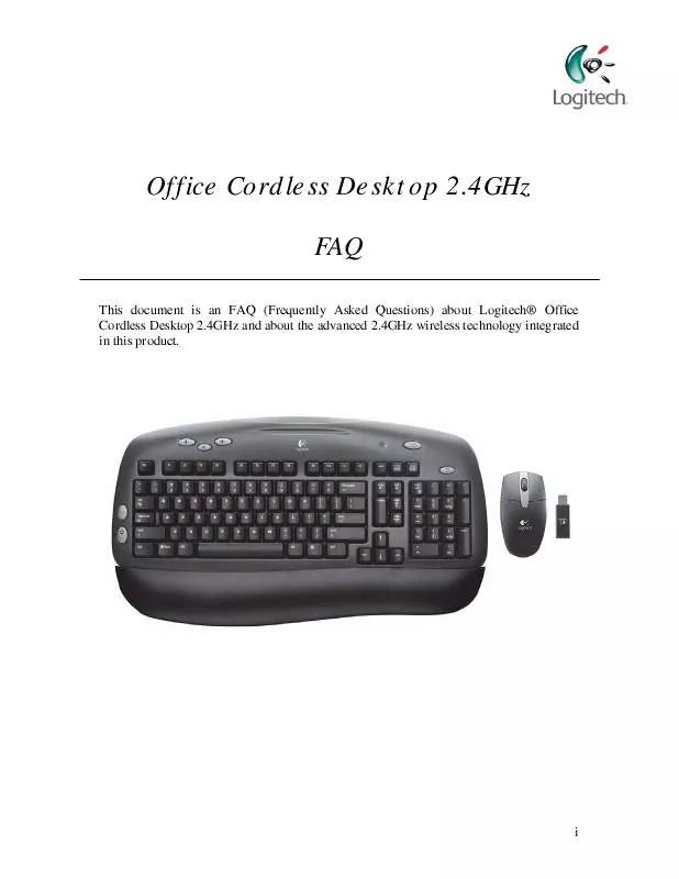 Mode d'emploi LOGITECH OFFICE CORDLESS DESKTOP