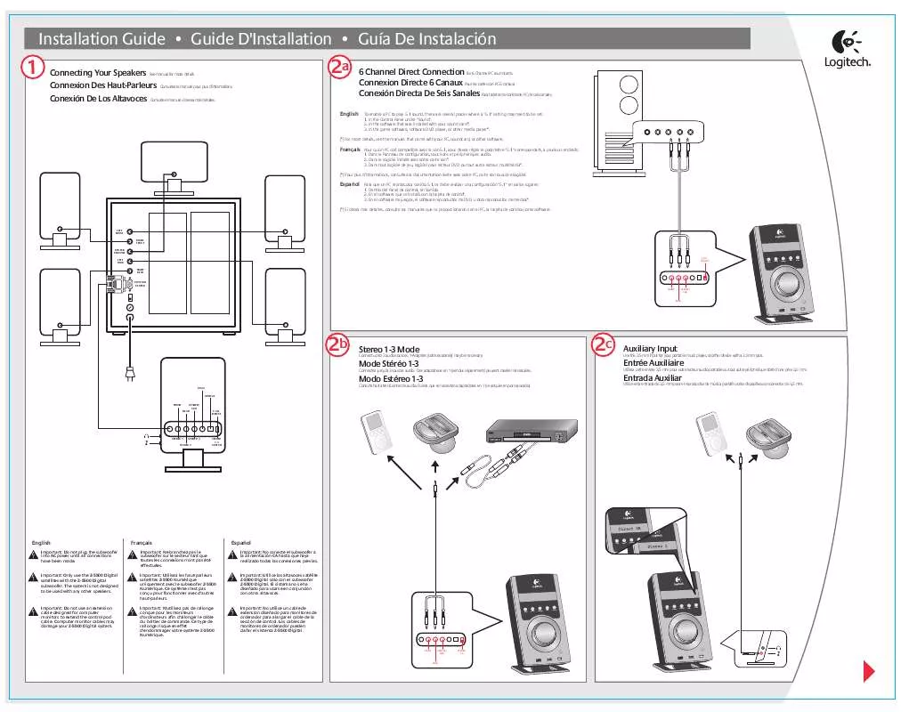 Mode d'emploi LOGITECH Z5500D