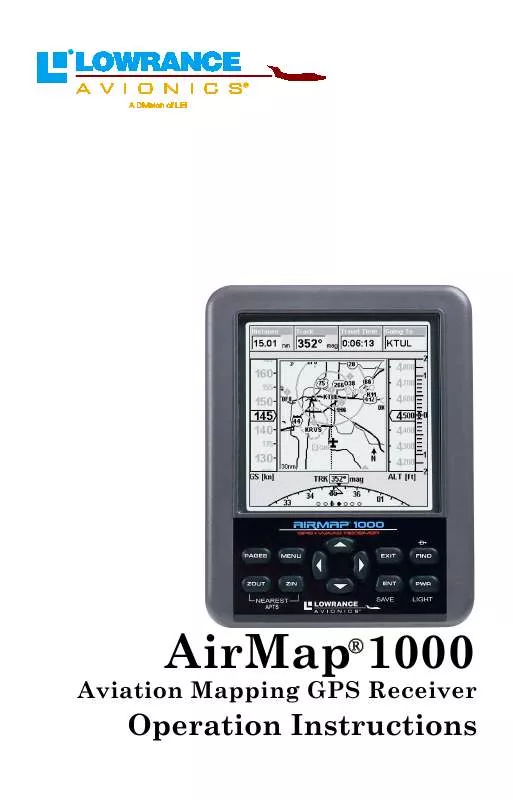 Mode d'emploi LOWRANCE AIRMAP 1000