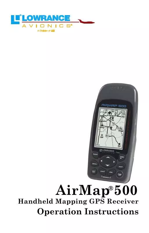 Mode d'emploi LOWRANCE AIRMAP 500