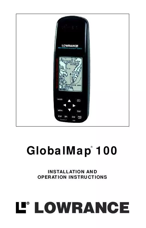 Mode d'emploi LOWRANCE GLOBALMAP 100