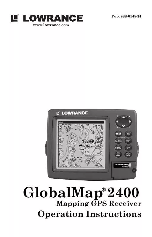 Mode d'emploi LOWRANCE GLOBALMAP 2400