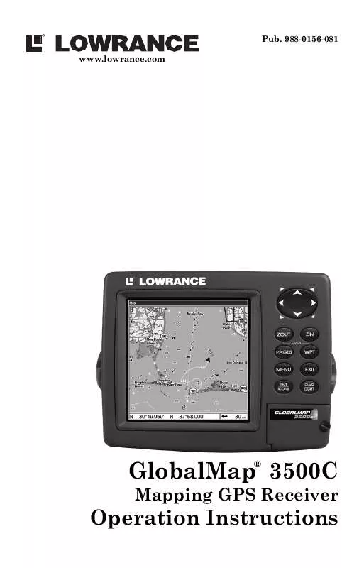 Mode d'emploi LOWRANCE GLOBALMAP 3500C