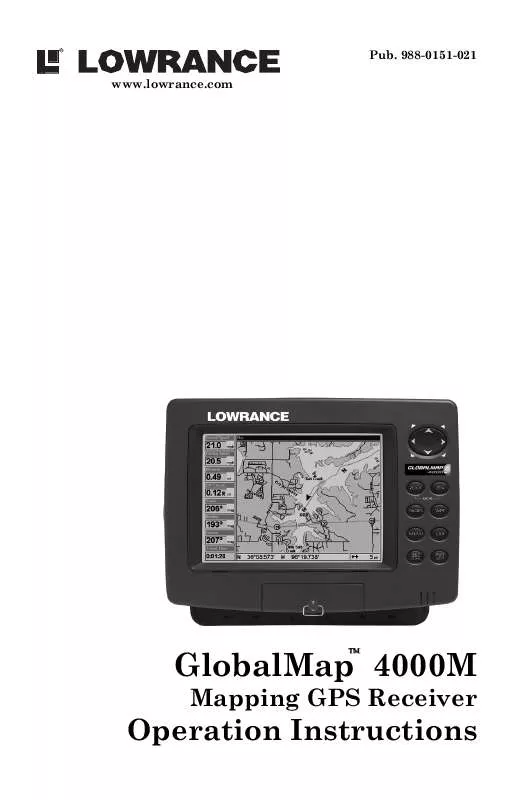 Mode d'emploi LOWRANCE GLOBALMAP 4000M