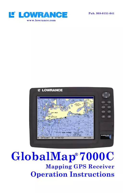 Mode d'emploi LOWRANCE GLOBALMAP 7000C