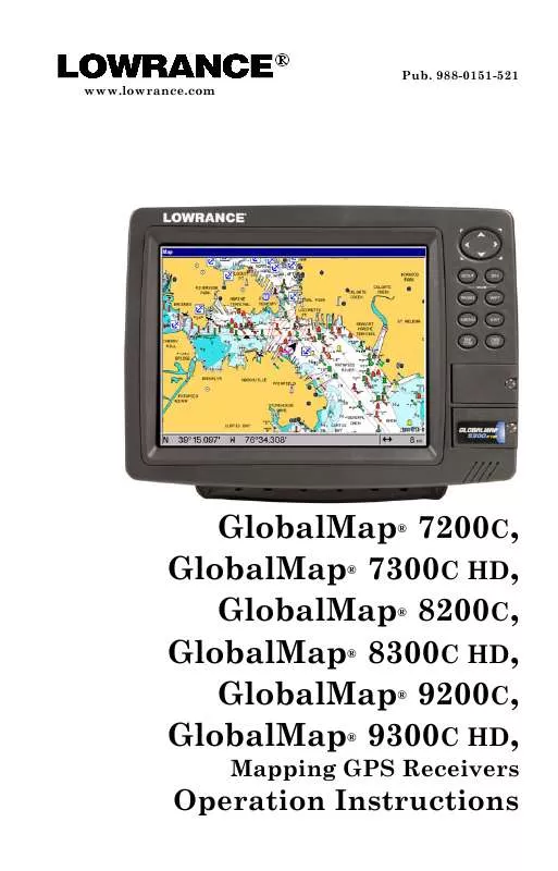 Mode d'emploi LOWRANCE GLOBALMAP 9300C HD