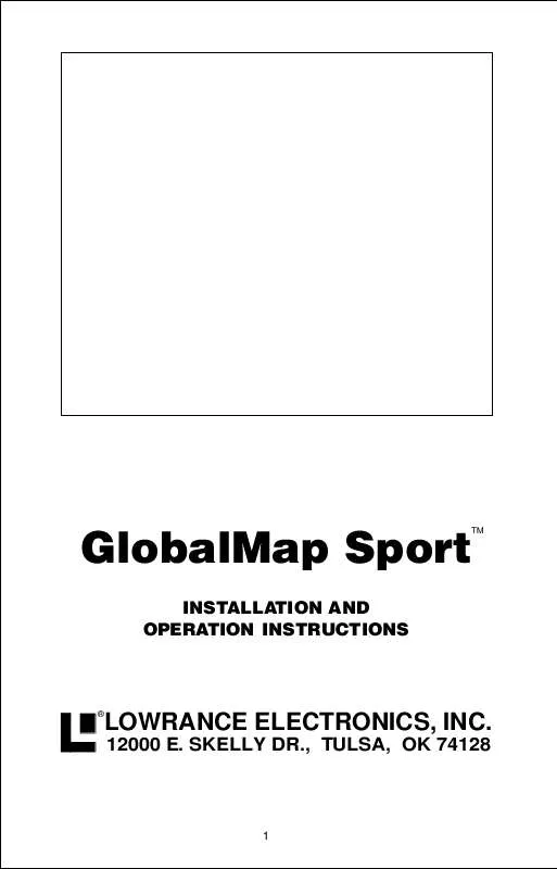 Mode d'emploi LOWRANCE GLOBALMAP SPORT