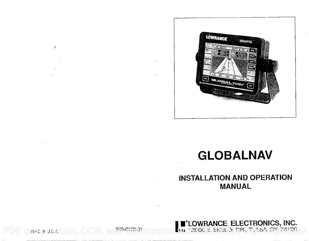 Mode d'emploi LOWRANCE GLOBALNAV