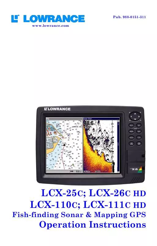 Mode d'emploi LOWRANCE LCX-110C