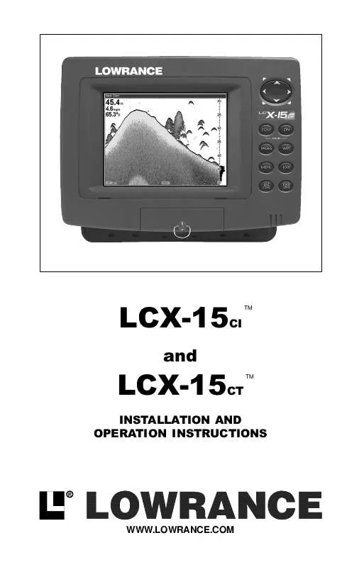 Mode d'emploi LOWRANCE LCX-15 CT