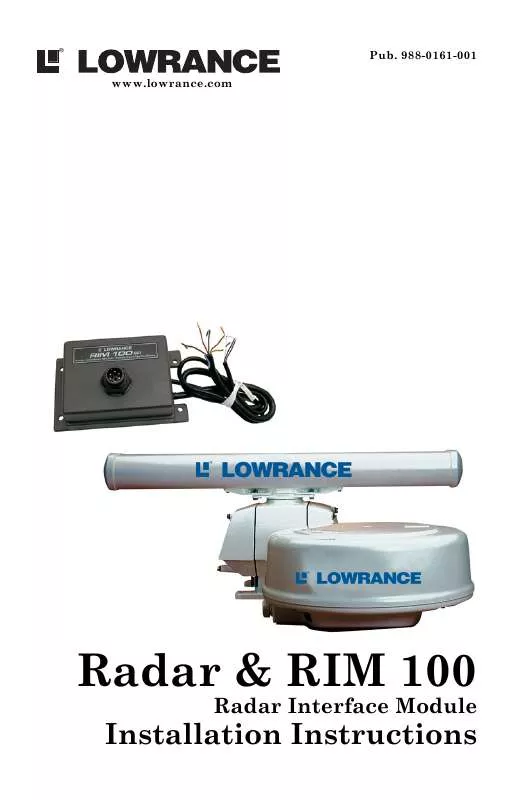 Mode d'emploi LOWRANCE RIM 100