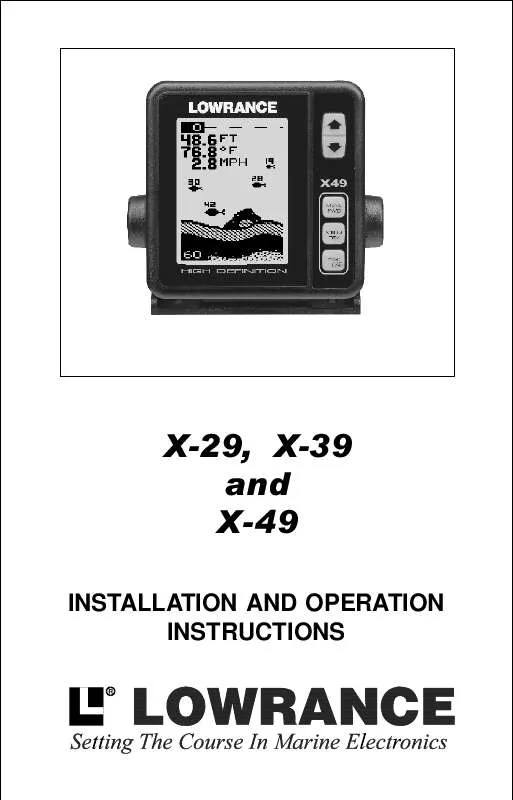 Mode d'emploi LOWRANCE X-29