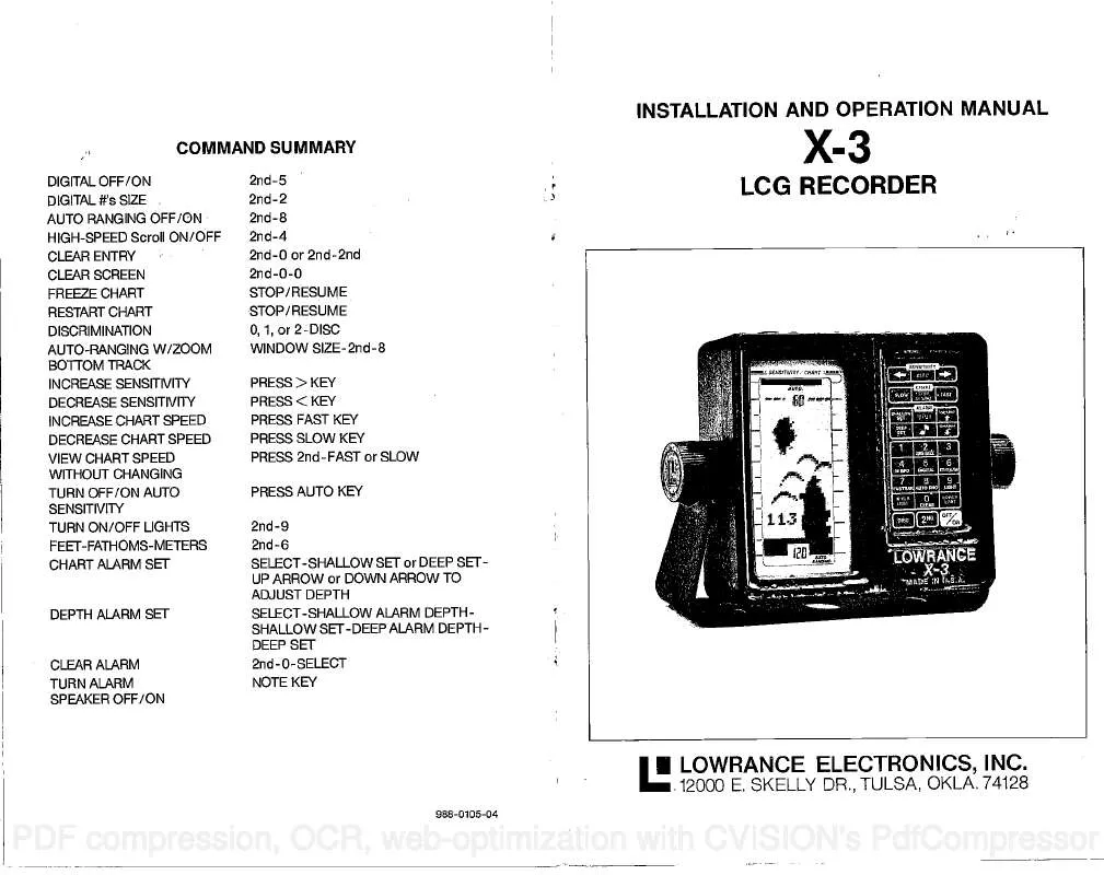 Mode d'emploi LOWRANCE X-3