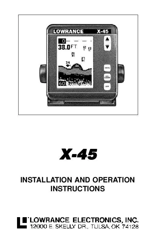 Mode d'emploi LOWRANCE X-45