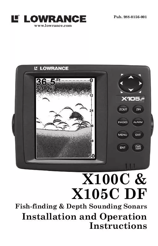 Mode d'emploi LOWRANCE X105CDF