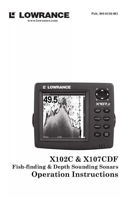 Mode d'emploi LOWRANCE X107CDF