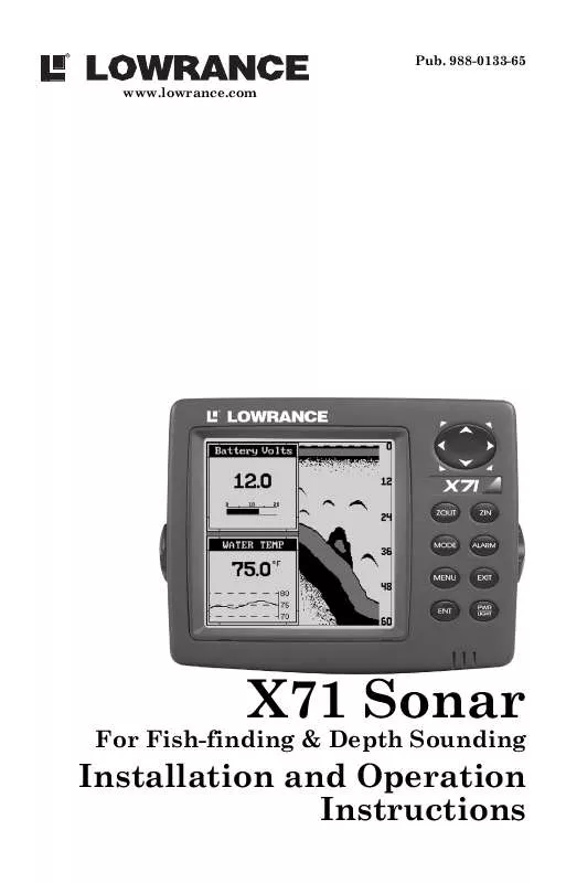 Mode d'emploi LOWRANCE X71