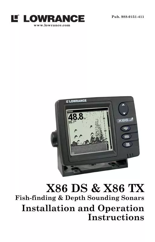 Mode d'emploi LOWRANCE X86 TX