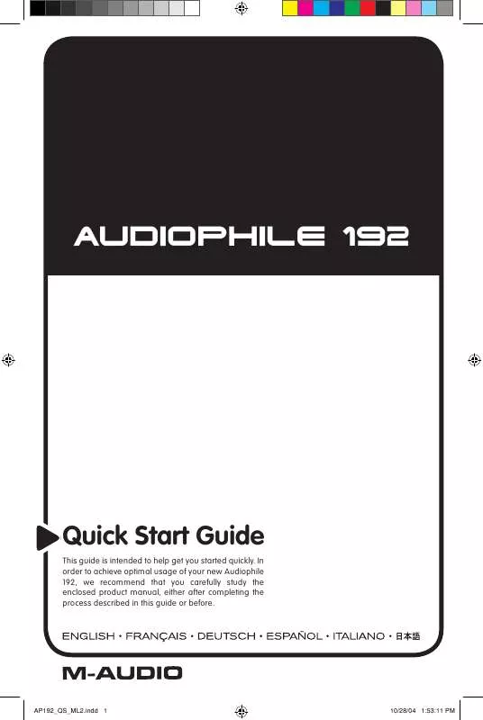 Mode d'emploi M-AUDIO AP192