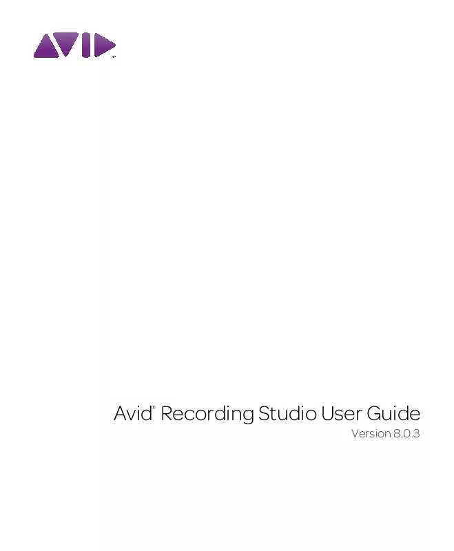 Mode d'emploi M-AUDIO AVID RECORDING STUDIO