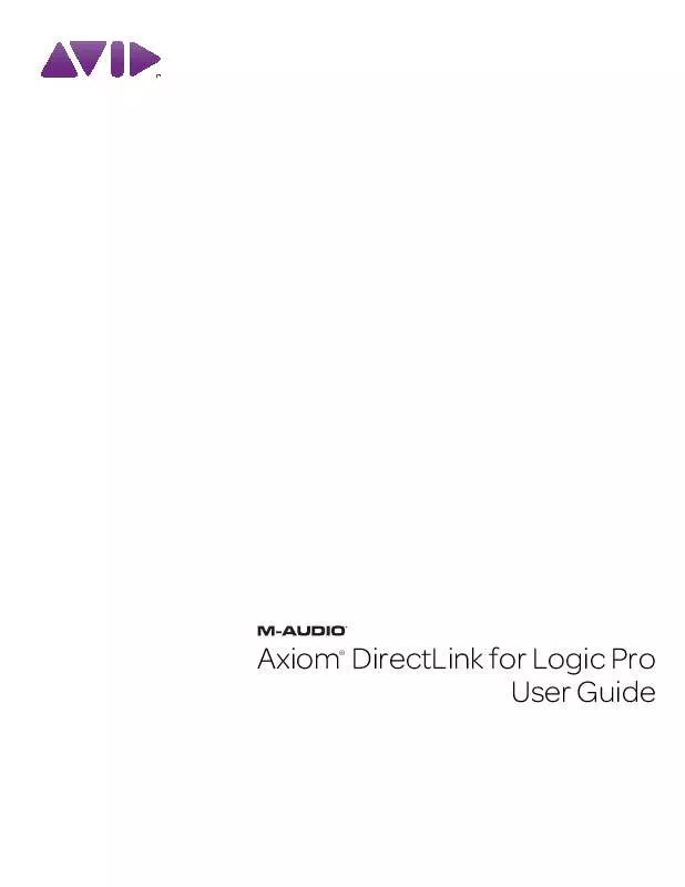 Mode d'emploi M-AUDIO AXIOM DIRECTLINK FOR LOGIC PRO