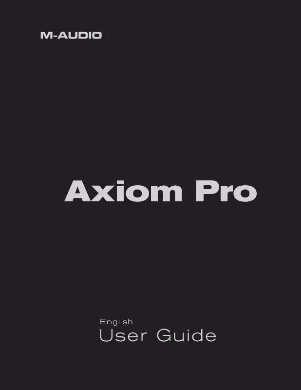 Mode d'emploi M-AUDIO AXIOM PRO