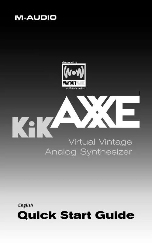 Mode d'emploi M-AUDIO KIK AXXE