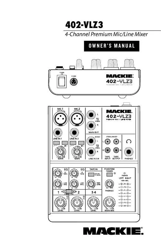 Mode d'emploi MACKIE 402-VLZ3