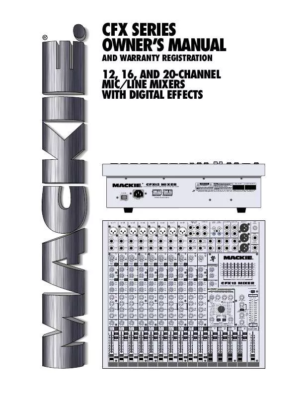 Mode d'emploi MACKIE CFX 12 MIXER