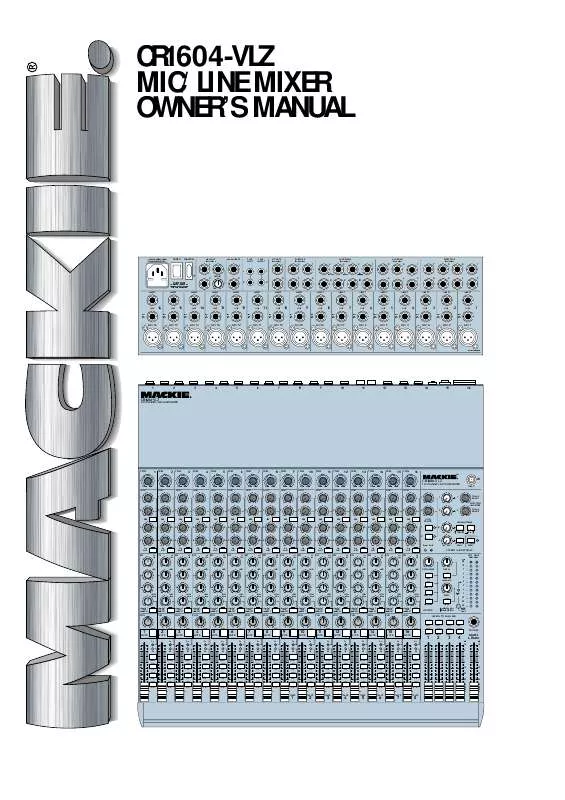 Mode d'emploi MACKIE CR-1604-VLZ