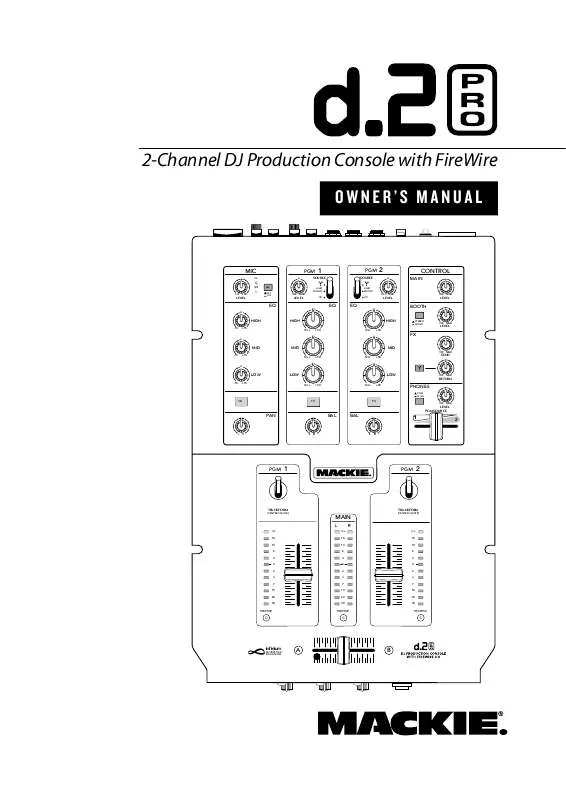 Mode d'emploi MACKIE D2 PRO