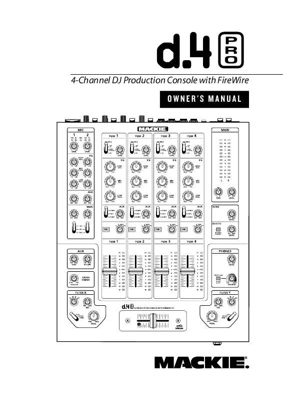 Mode d'emploi MACKIE D4 PRO