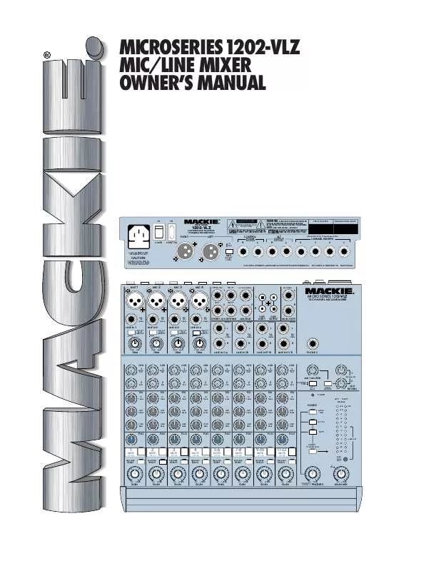 Mode d'emploi MACKIE MS1202-VLZ