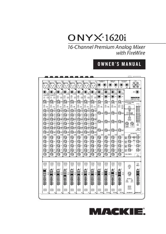 Mode d'emploi MACKIE ONYX 1620I