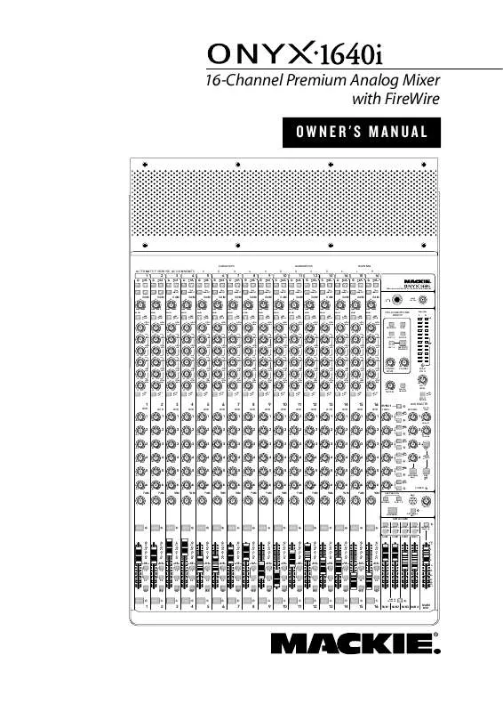 Mode d'emploi MACKIE ONYX 1640I