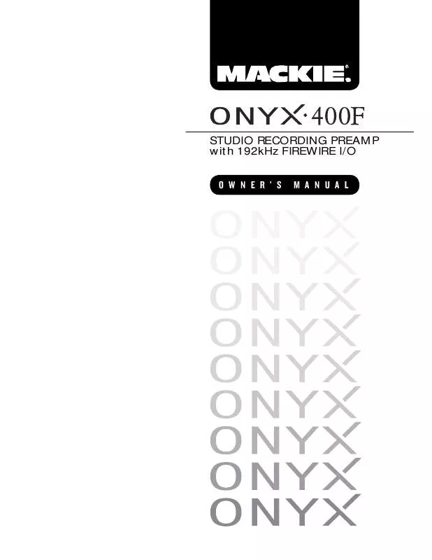 Mode d'emploi MACKIE ONYX 400F