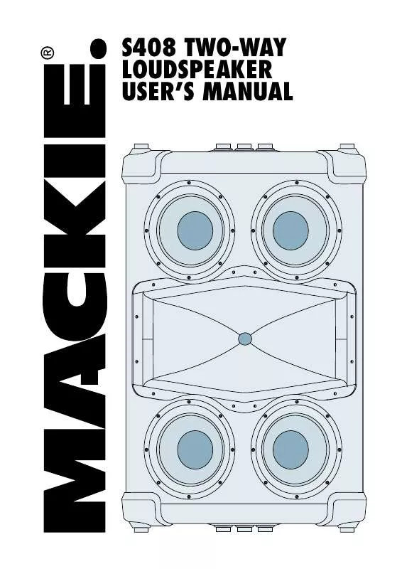 Mode d'emploi MACKIE S408