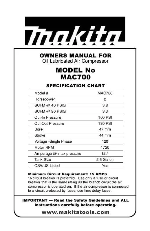 Mode d'emploi MAKITA MAC700KIT