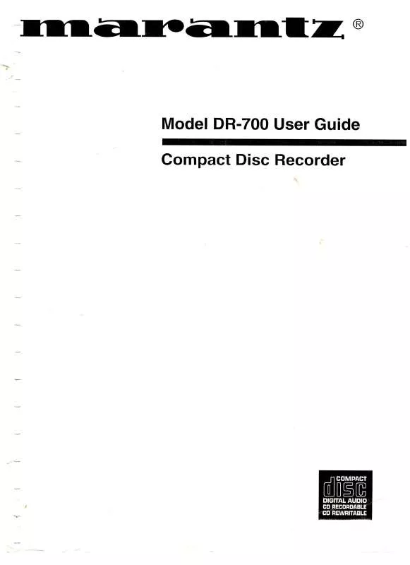 Mode d'emploi MARANTZ DR-700