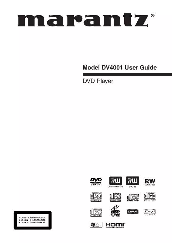 Mode d'emploi MARANTZ DV4001P